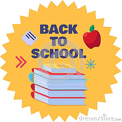 Back to school for studying subject lesson vector Vector Illustration