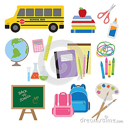 Back to School Supplies Vector Illustration