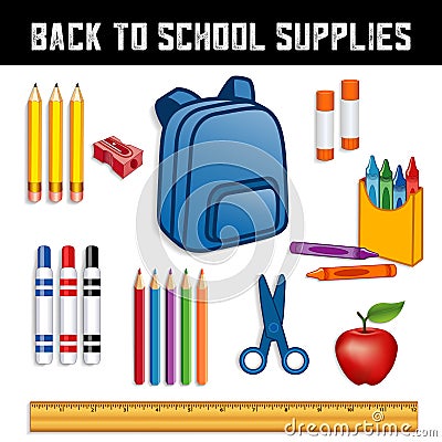 Back to School Supplies Vector Illustration