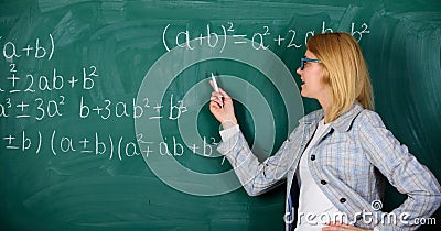 Back to school. Teachers day. Study and education. Modern school. Knowledge day. woman in classroom. School. Home Stock Photo