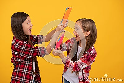 back to school. teens ready to study. happy childhood. Stock Photo