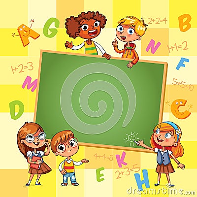 Back to school. Template for advertising brochure Vector Illustration