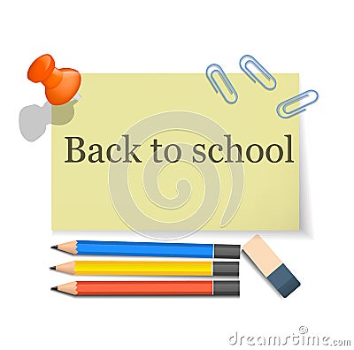 Back to school tool concept background, realistic style Vector Illustration