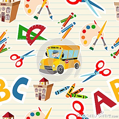 Back to school tools and supplies Vector Illustration