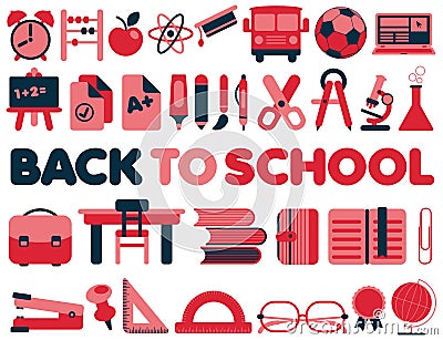Back to School - Vector Icons Vector Illustration