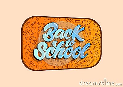 Back to school vector illustration in lettering style. Vector illustration design Cartoon Illustration