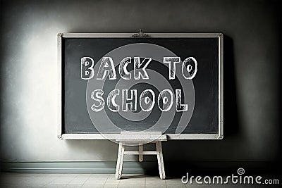Back to school - writte on blackboard in a classroom Stock Photo