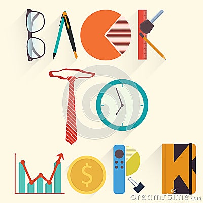 Back to work lettering design. Vector illustration decorative design Vector Illustration