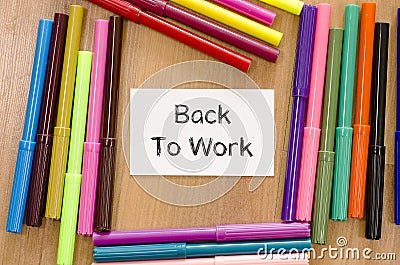Back to work text concept Stock Photo