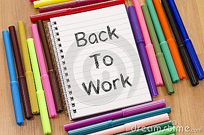 Back to work text concept Stock Photo