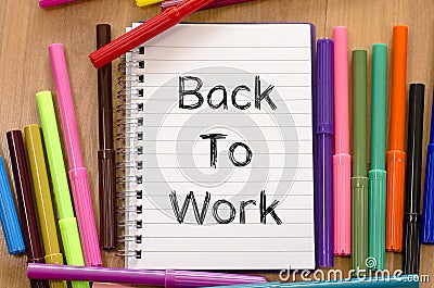 Back to work text concept Stock Photo