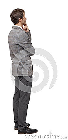 Back view of Business man looks Stock Photo