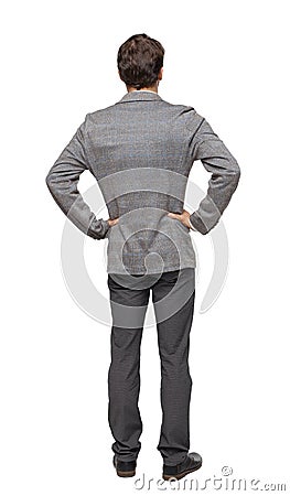 Back view of Business man looks Stock Photo