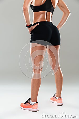 Back view cropped image of a healthy muscular female body Stock Photo