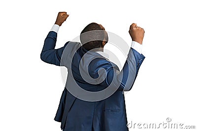 Back view of elated manager. Stock Photo