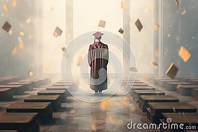 Abstract fantasy about the future of college or high school graduates Stock Photo