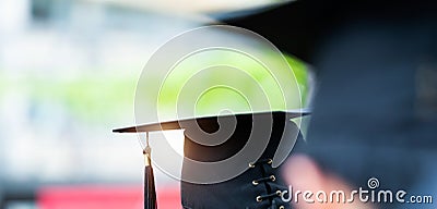 Back view of graduates Stock Photo