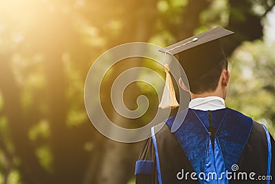 Back view of Graduates during commencement. Concept education congratulation in University. Editorial Stock Photo