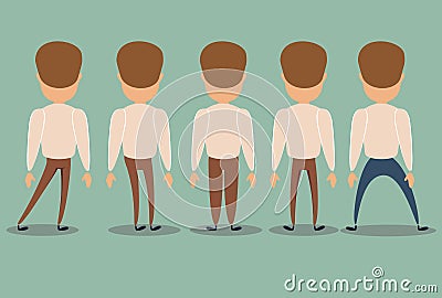 Back view group of business people. Rear view. Vector Illustration