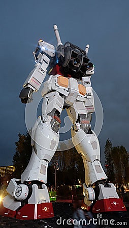 Back view, Gundam, Ueno, Osaka, Holliday, Landmark, Travel, Japan. Editorial Stock Photo