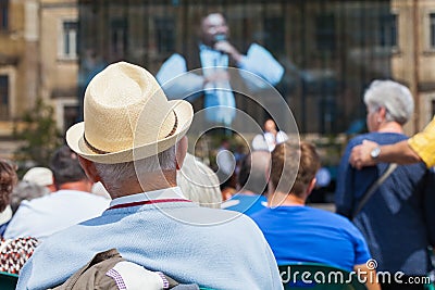 Audience at an outdoor show Editorial Stock Photo
