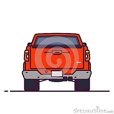 Back view pick-up Vector Illustration