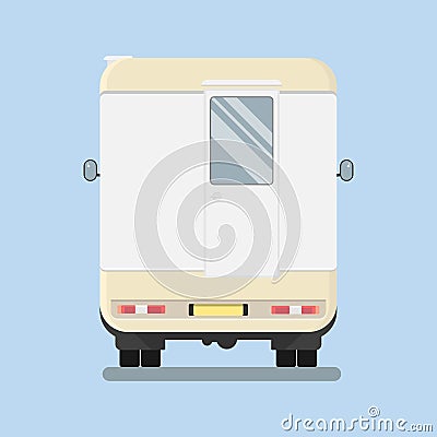 Back view of retro van Vector Illustration