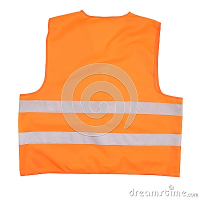 Back view of safety orange vest. Stock Photo