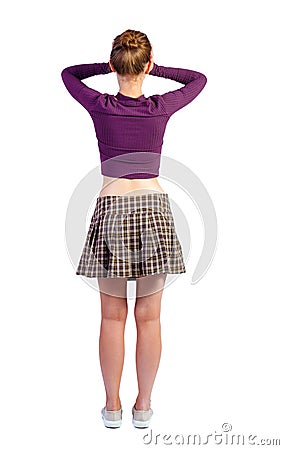 Back view of shocked woman Stock Photo