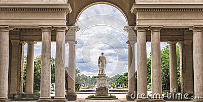 Back view of the statue of the king of Prussia Friedrich Wilhelm IV Editorial Stock Photo