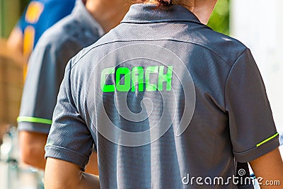 Back view of sport coaches Editorial Stock Photo