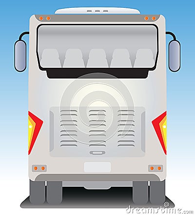 Back view of Tourist bus Vector Illustration