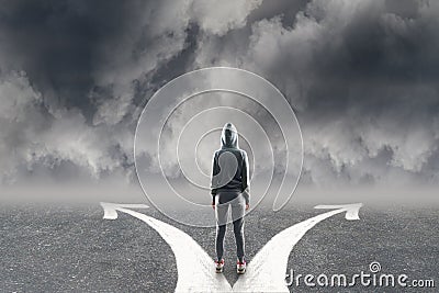 Different direction and malware concept Stock Photo