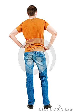 Download Back View Of Young Men Stock Image - Image: 24291291
