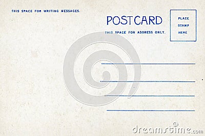 Back of vintage blank postcard Stock Photo