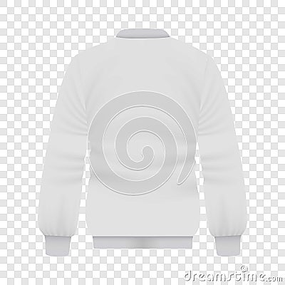 Back of white baseball jacket mockup Vector Illustration