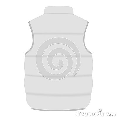 Back of white warm vest mockup, realistic style Vector Illustration