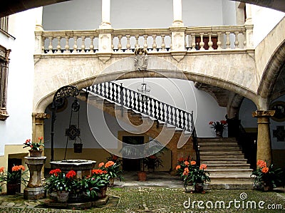 back yard garden spain Stock Photo