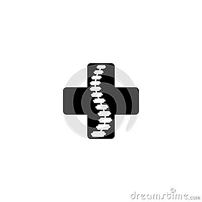 Backbone medicine plus sign logo. Stock Photo