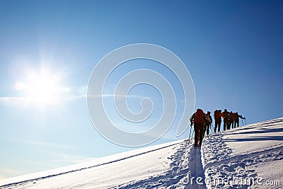 Backcountry skiers Stock Photo