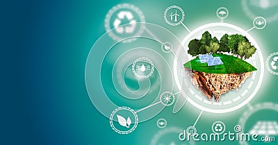 Backdrop as a concept of energy efficiency. The power of green energy. Concept of renewable energies Stock Photo