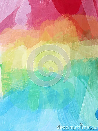 Rainbow painted background image with brush strokes Stock Photo