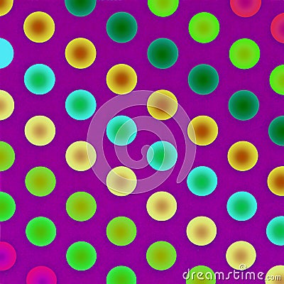 Lots of colored dots on a violet background. Stock Photo