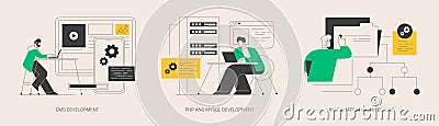 Backend development abstract concept vector illustrations. Vector Illustration
