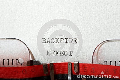 Backfire effect text Stock Photo
