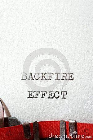 Backfire effect text Stock Photo
