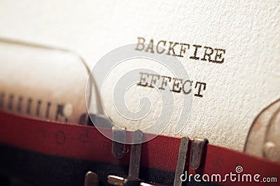 Backfire effect text Stock Photo