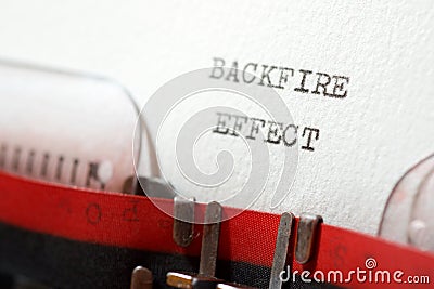 Backfire effect text Stock Photo