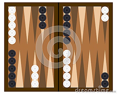 Backgammon Board Game Vector Illustration