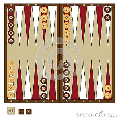Backgammon game Cartoon Illustration